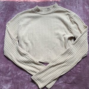 forever 21 cropped long sleeve mock neck L